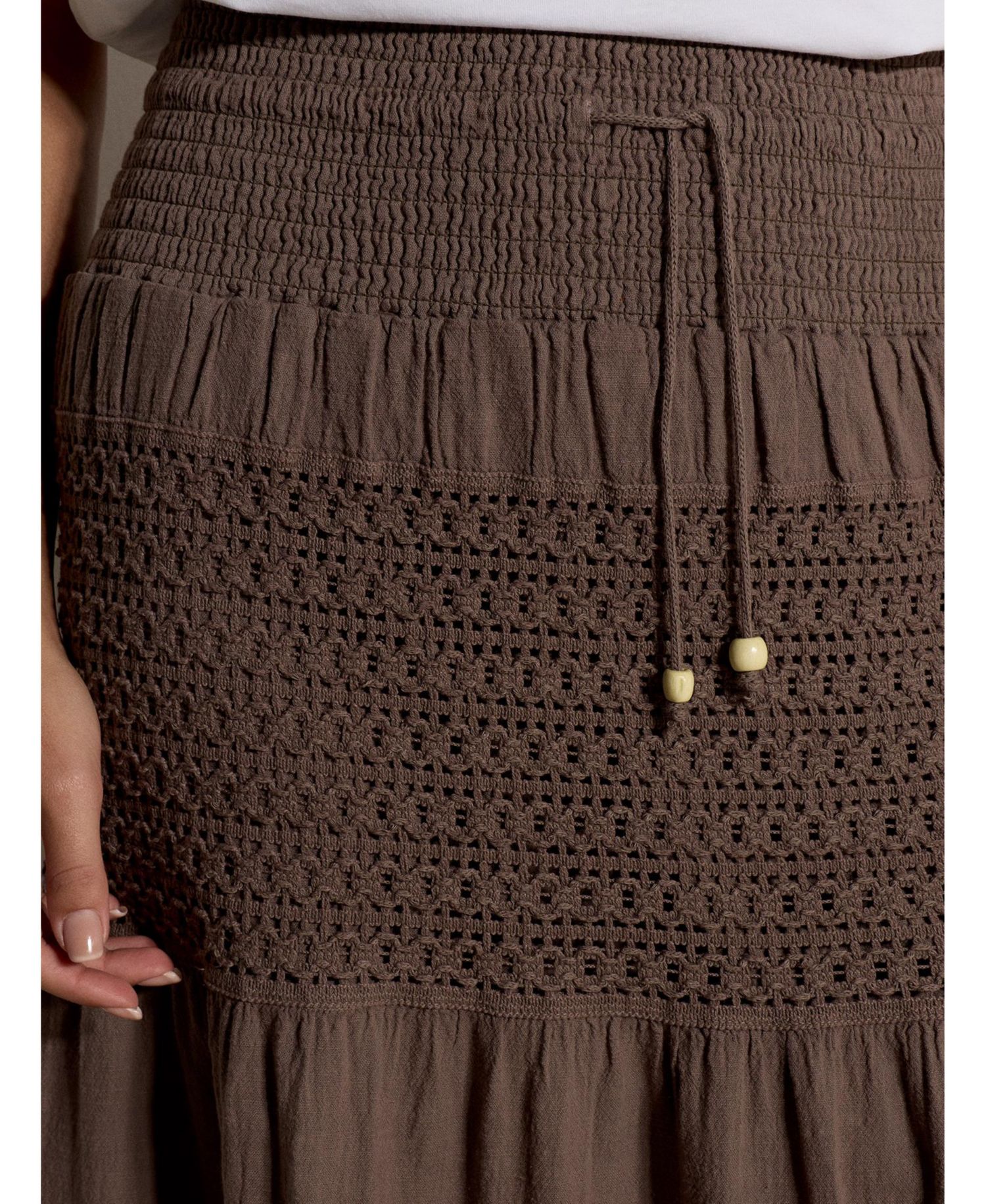 Women's Tiered Crochet Maxi Skirt