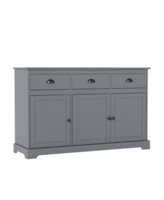 3 Drawer Sideboard Buffet Storage Cabinet with Adjustable Shelves