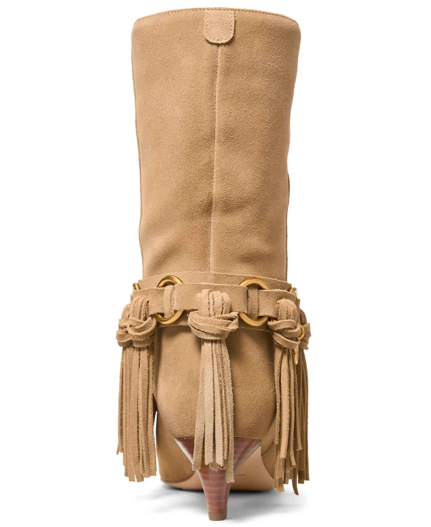 Женские ботинки Michael Kors Daniela Fringe Slip-On, цвет: Хаки замшевый — фото 8