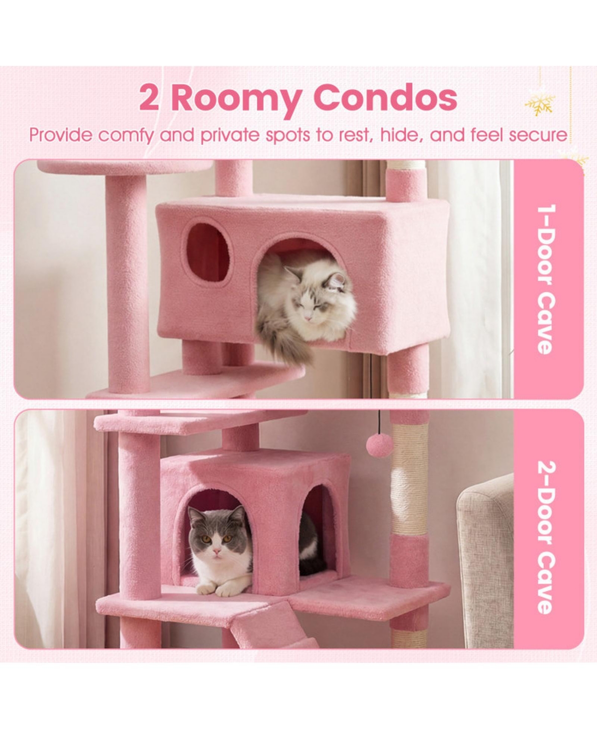 Sugift 52 in Tall Cat Tree Tower for Indoor Cats