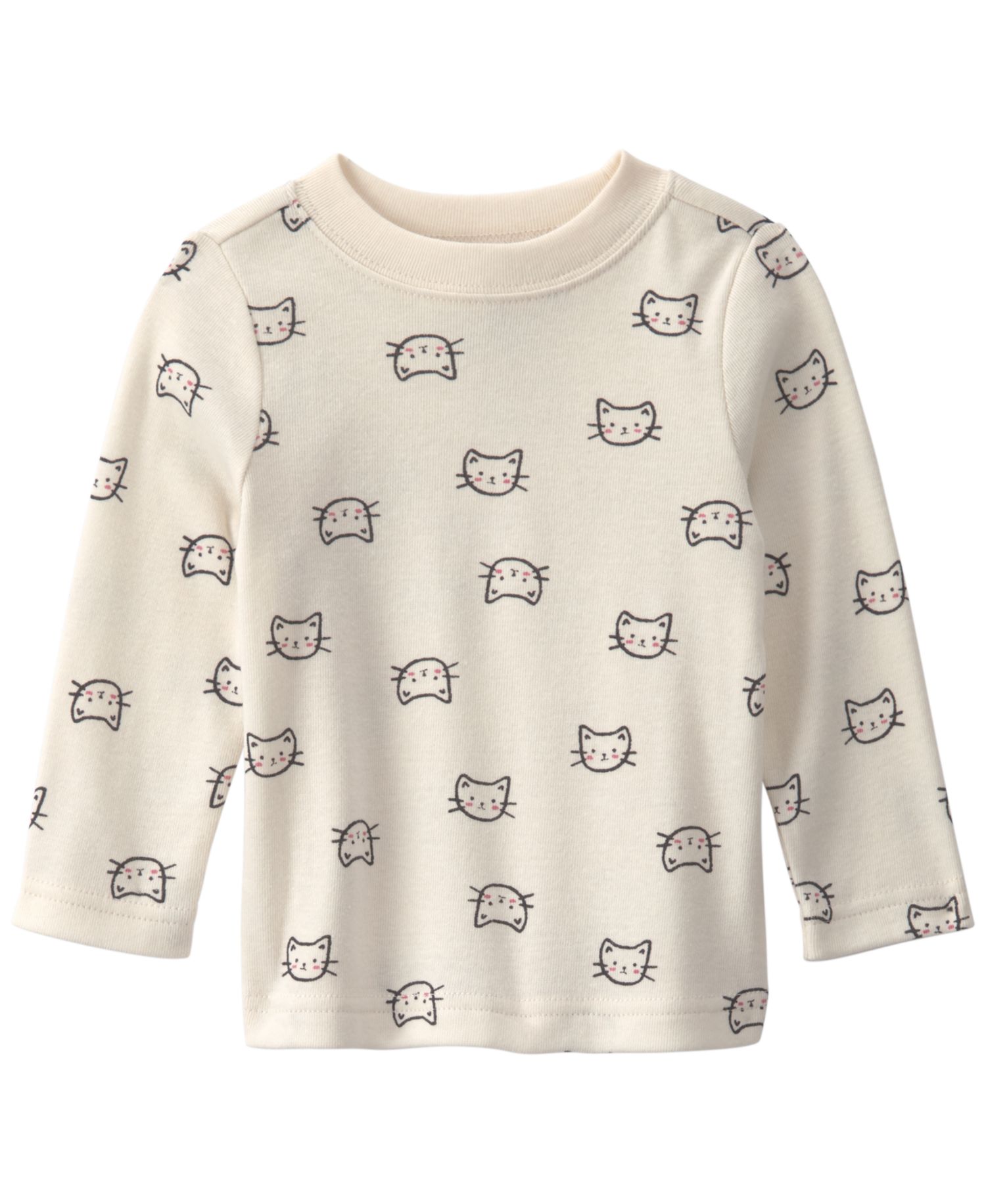 Baby Girls' Cat Long-Sleeve Top and Corduroy Overall, 2-Piece Set