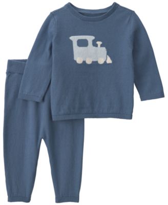 Baby Boys' Train Graphic Long-Sleeve Top and Knit Pants, 2-Piece Set