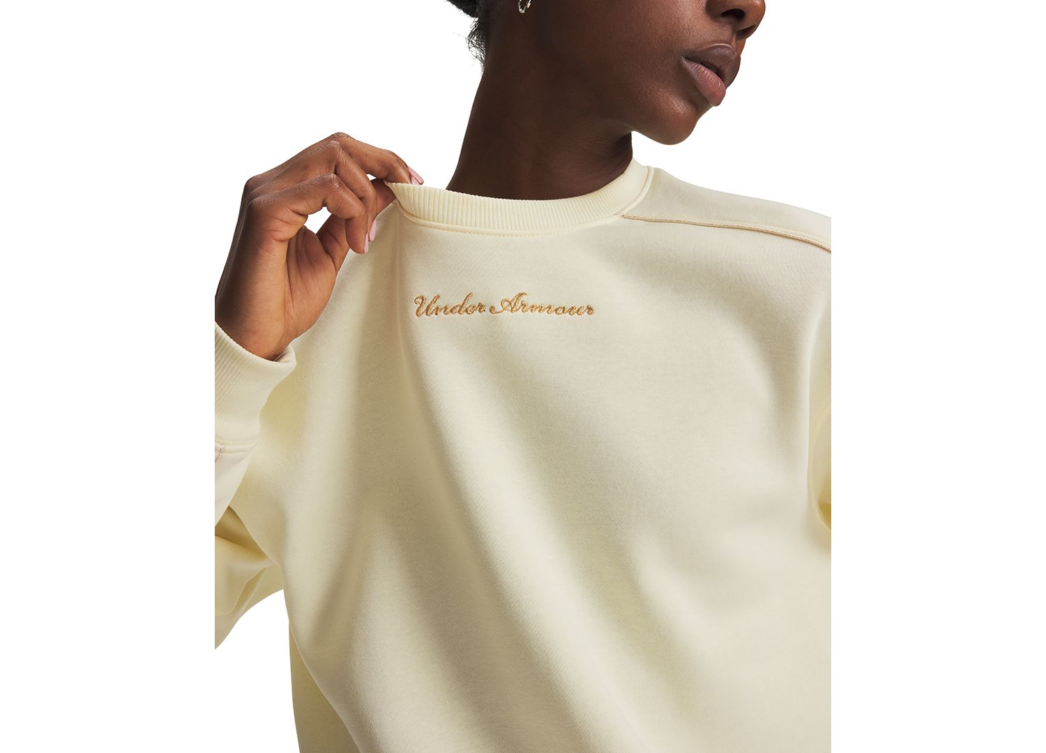 Women's Rival Shimmer Cropped Long-Sleeve Crewneck Sweatshirt