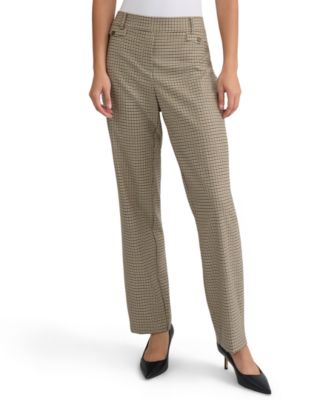 Women's Pull-On Houndstooth Mid-Rise Trousers
