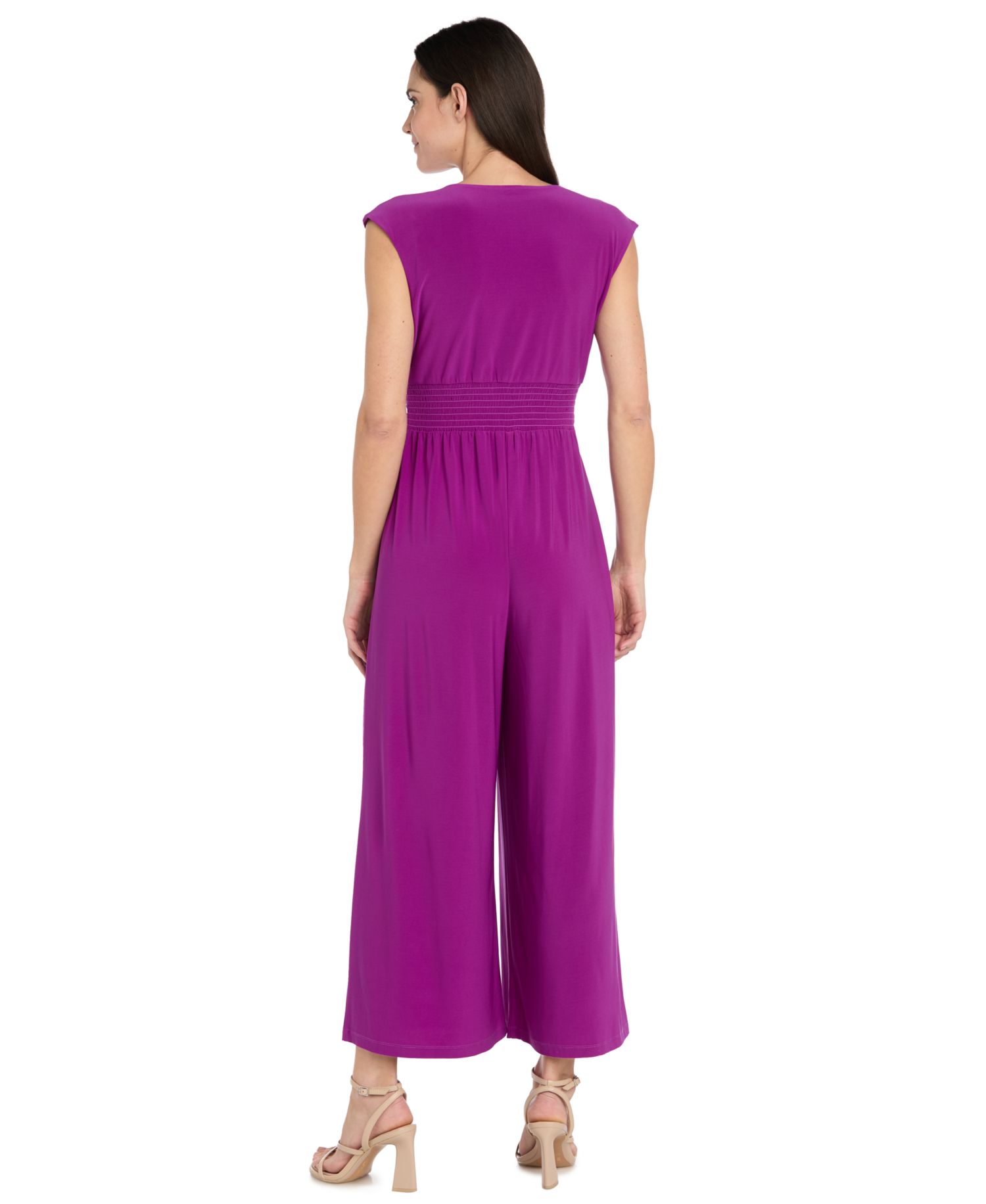 Women's Sleeveless V-Neck Wide-Leg Jumpsuit