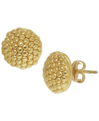  Beaded Stud Earrings in 14k Yellow Gold