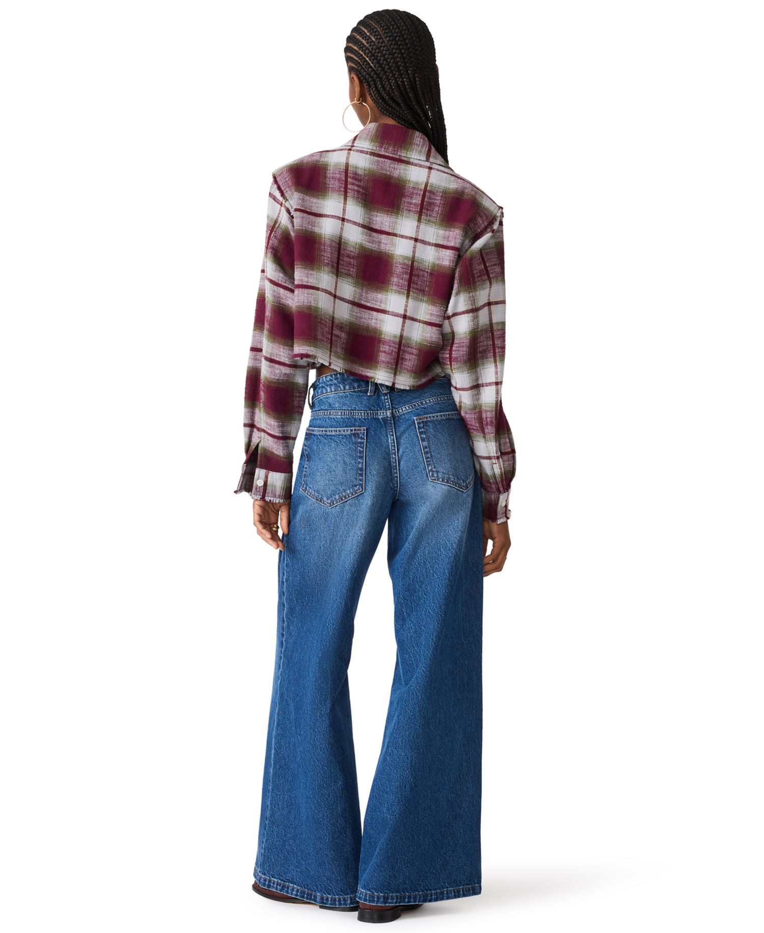 Women's Marlow Plaid Button-Up Cropped Top