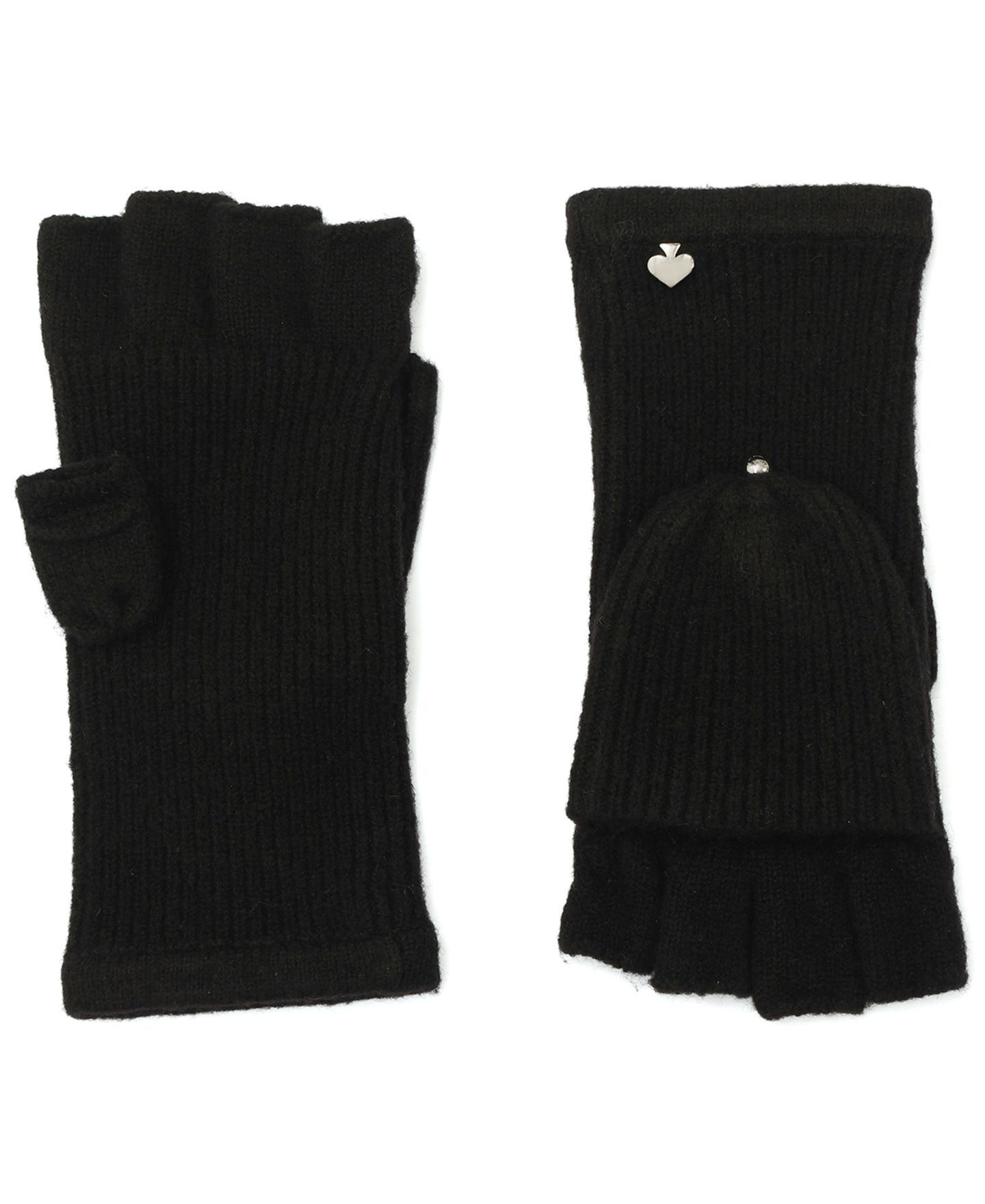 Женские перчатки Kate Spade New York Knit Pop Top Mittens, цвет: Чёрный — фото 3