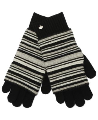 Women's Garter Stitch Stripe Gloves