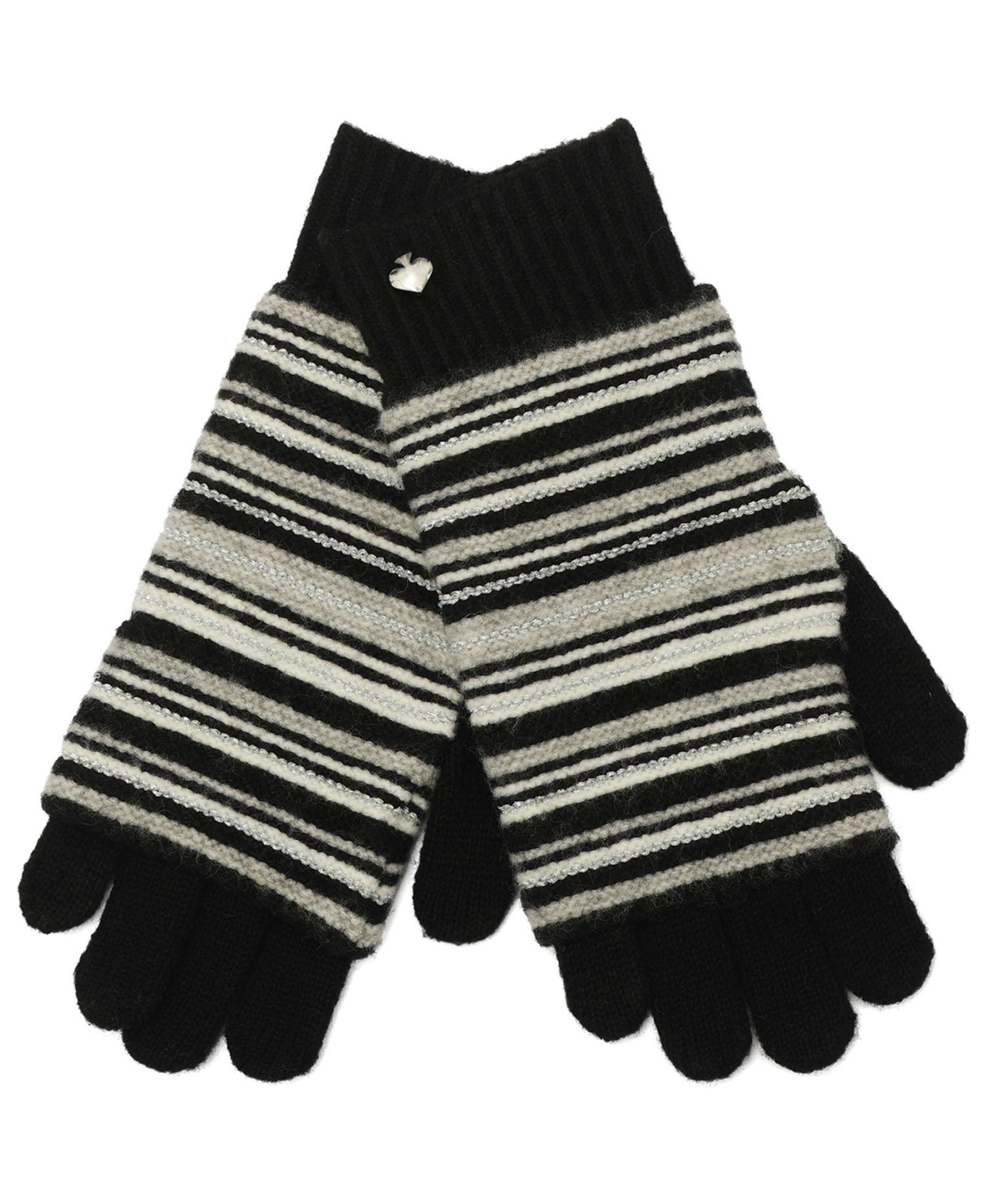 Women's Garter Stitch Stripe Gloves