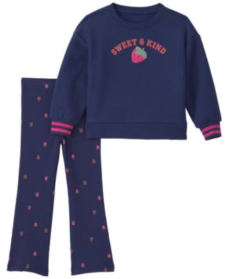 Toddler Girls' 2T-5T Sweet & Kind Strawberry Graphic Sweatshirt and Pants, 2-Piece Set