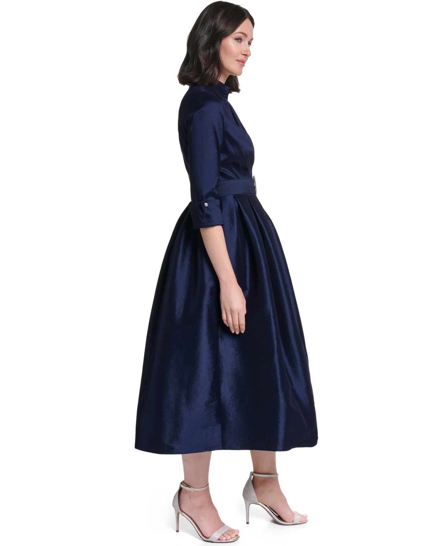 Женское платье Jessica Howard Petite Wedding Guest 3/4-Sleeve Embellished, цвет: Тёмно-синий — фото 3
