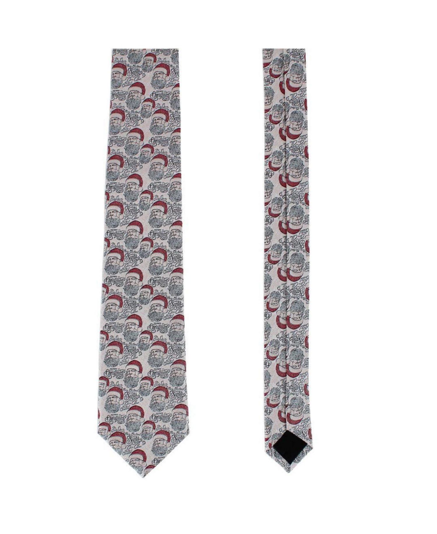 Men's Santa Claus Is Watching Silk Tie and Pocket Square Bundle