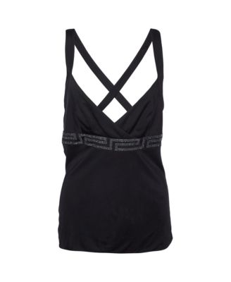 Women's Versace Crystal Greca Embellished Jersey Tank Top