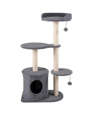 43in Cat Tree for Indoor Cats with Plush Perches Condo and Sisal Scratching Posts