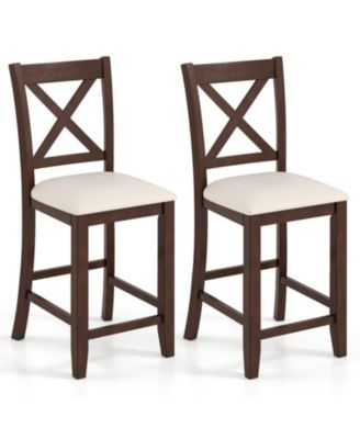 Modern Farmhouse Counter Height Stools with Footrest and Cushion