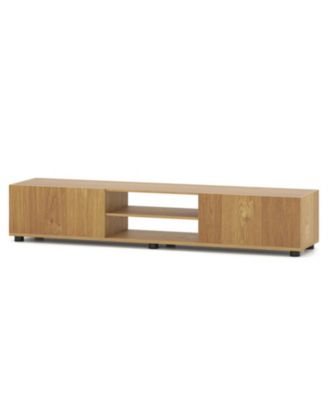 Modern TV Stand for up to 70 in TVs Minimalist Entertainment Center with 2 Doors Open Shelves