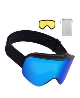 Frameless Magnetic Cylindrical Lens Ski Goggles OTG Fit