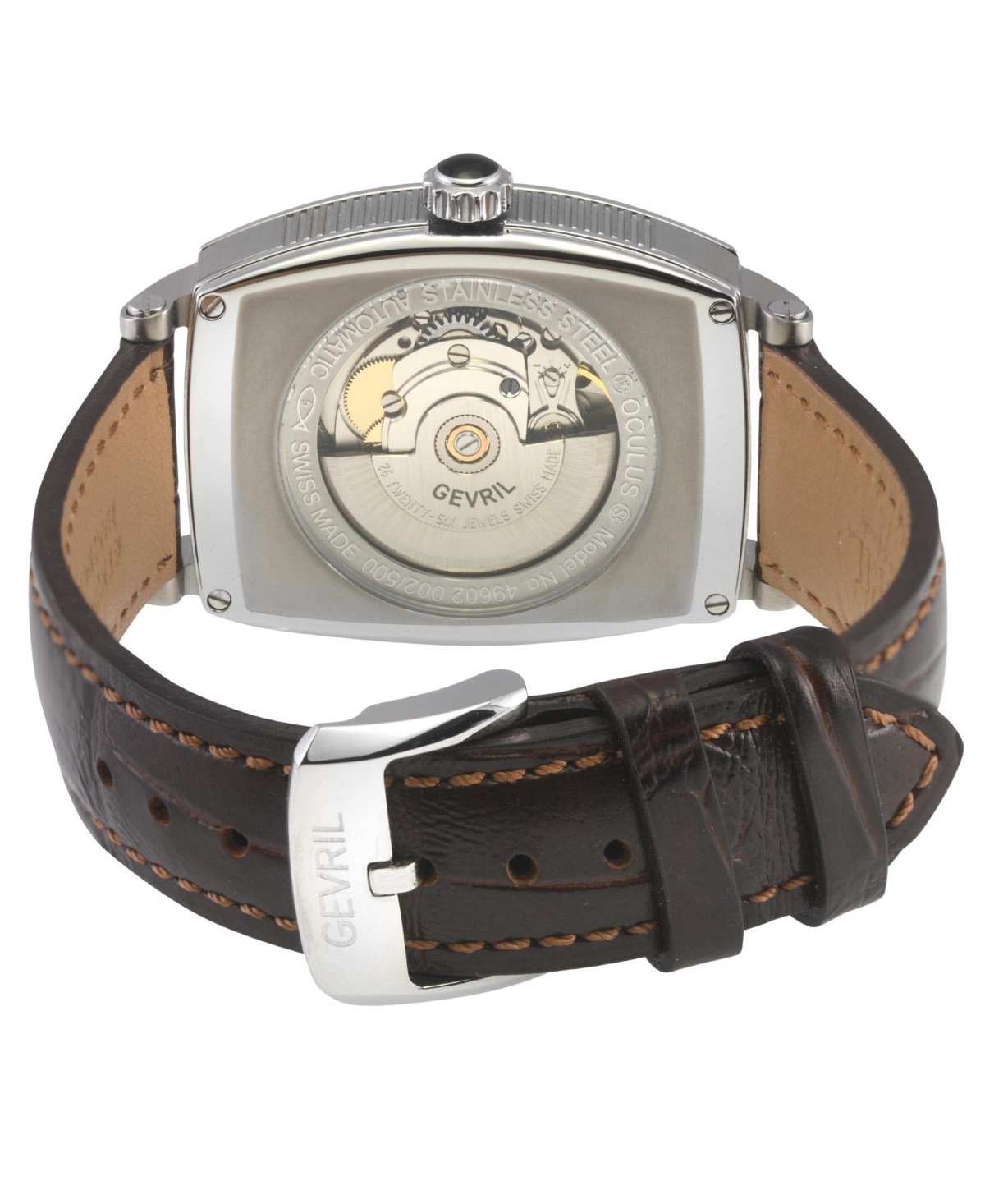 Gevril Men's Swiss Made Oculus Swiss Automatic Italian Leather Strap Watch