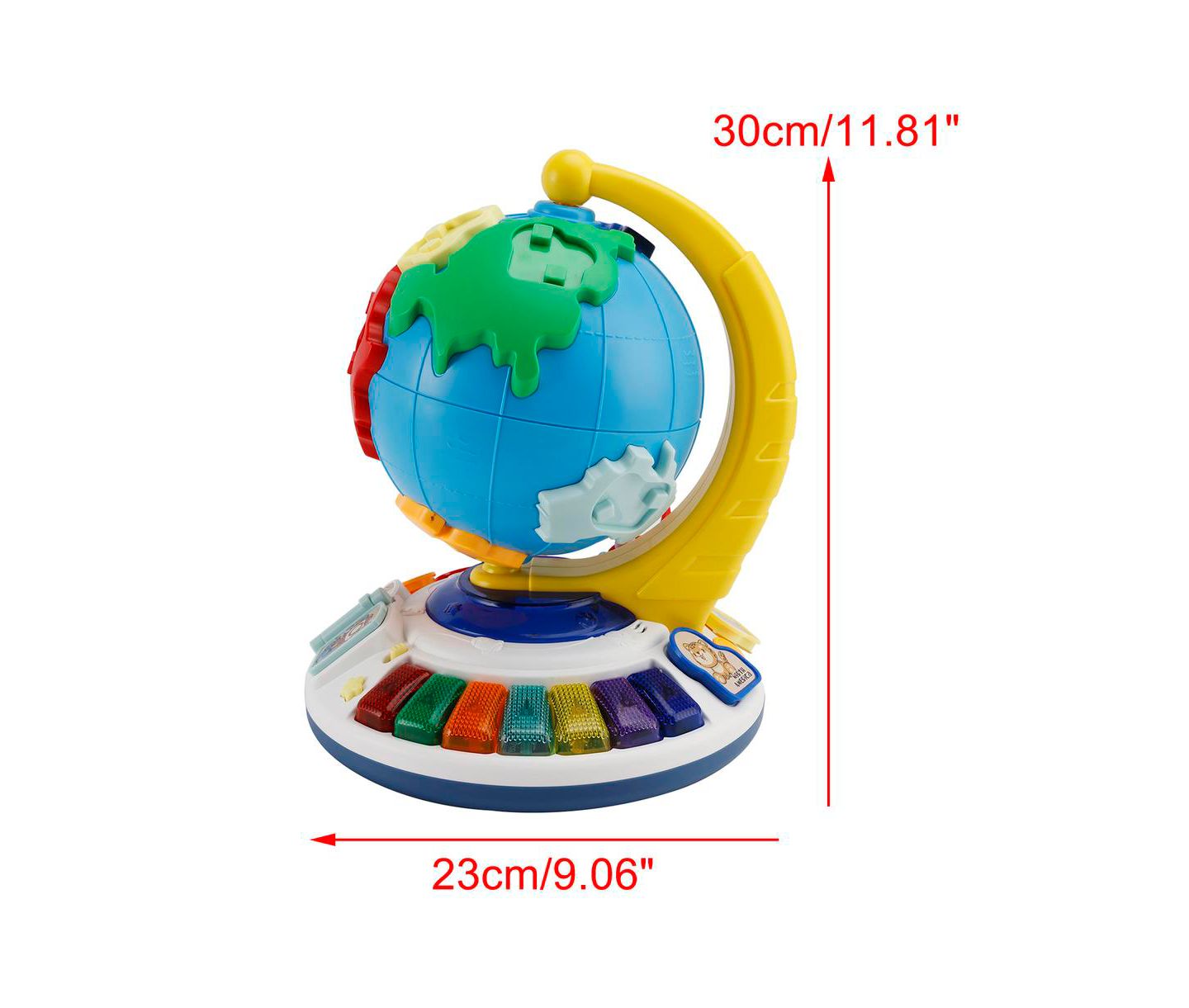 Детская игрушка Bruce & Shark 5-in-1 Interactive Globe with Light & Sound, Piano, Puzzle, Bead Maze Toy, цвет: Синий — фото 9