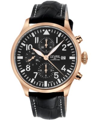 Men's Swiss Made Vaughn Swiss Automatic Italian Leather Strap Watch
