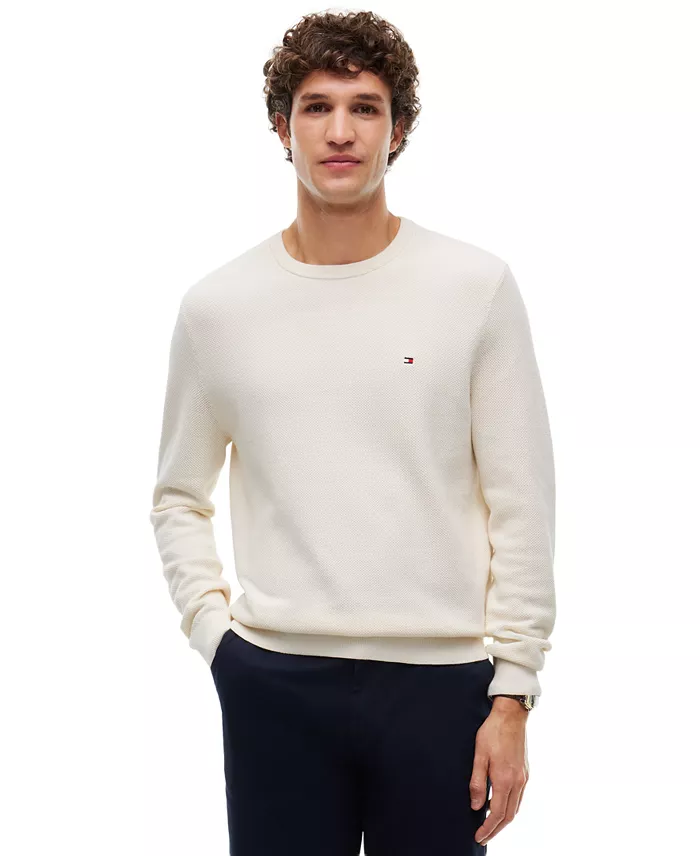 Men's Essential Texture Cotton Crewneck Sweater - thumbnail 9