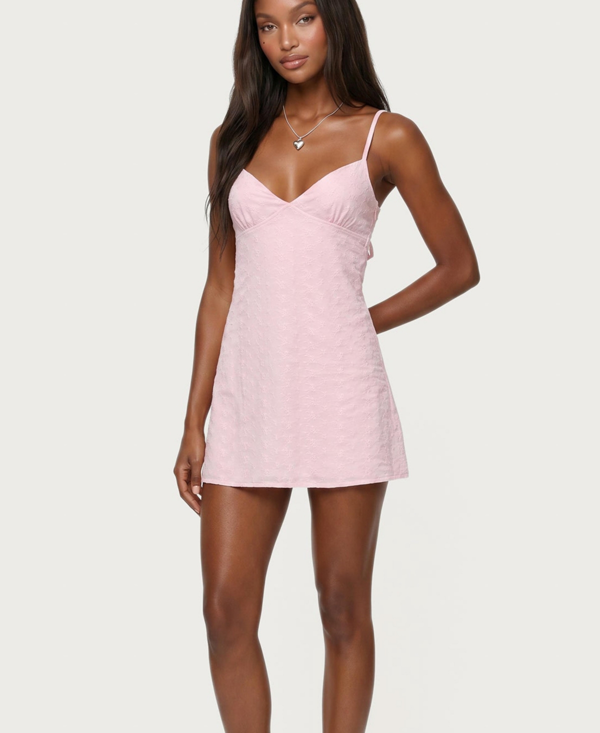 Edikted Women's Iman Embroidered Cotton Cutout Mini Dress