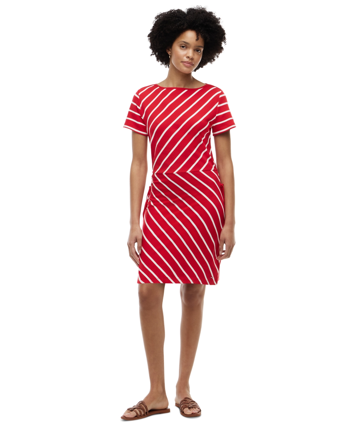 Tommy Hilfiger Women's Striped Boat Neck T-Shirt Dress