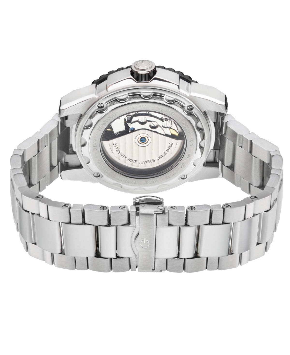 Gevril Men's Swiss Made Seacloud Swiss Automatic Silver Stainless Steel Bracelet Watch