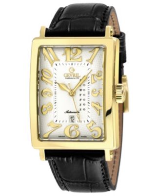 Men's Swiss Made Avenue of Americas Swiss Automatic Italian Leather Strap Watch
