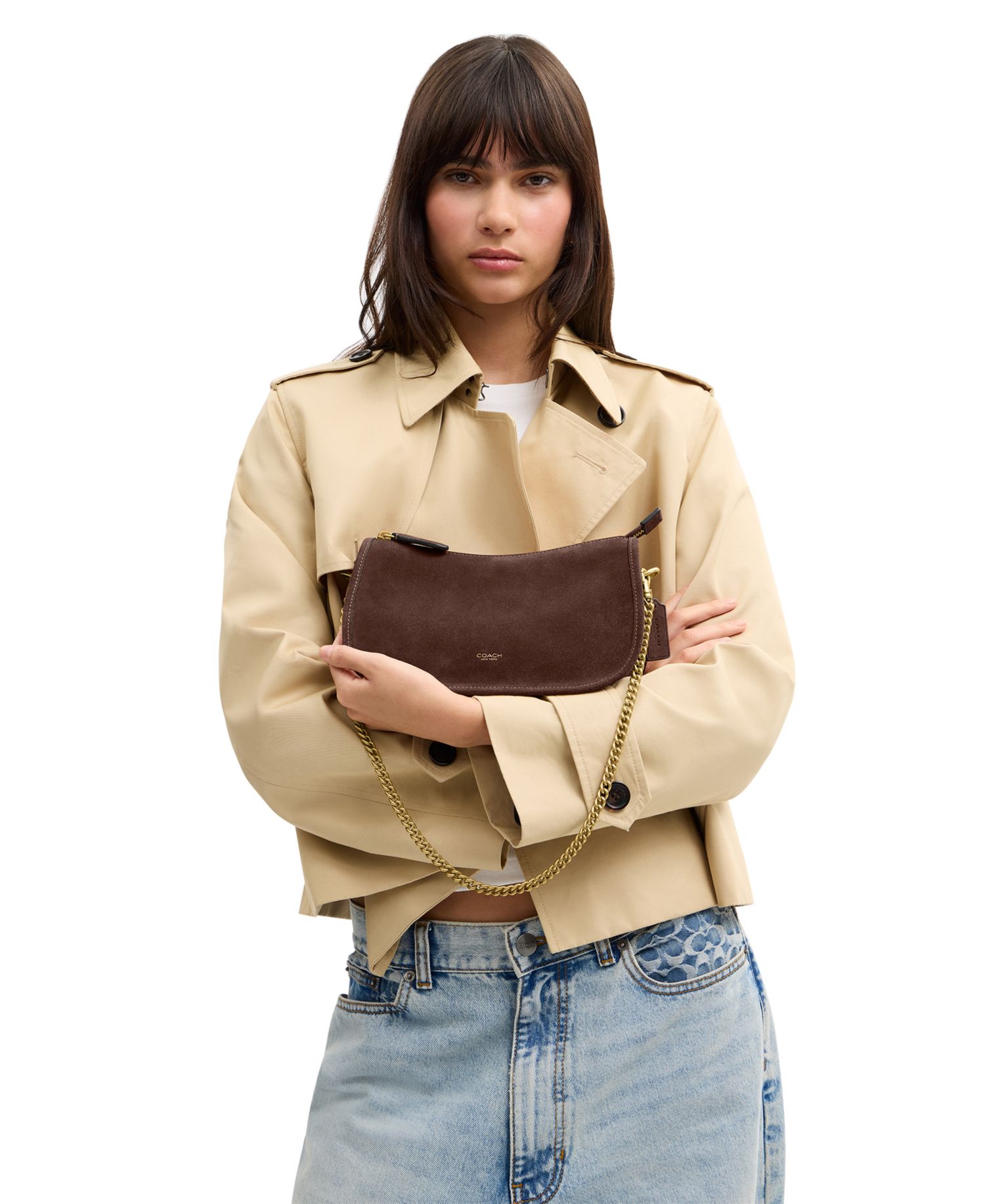 Waverly Small Suede Shoulder Bag