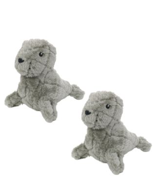 Jr Arctic Seal 2 Pack, Durable Plush Squeaky Dog Toy