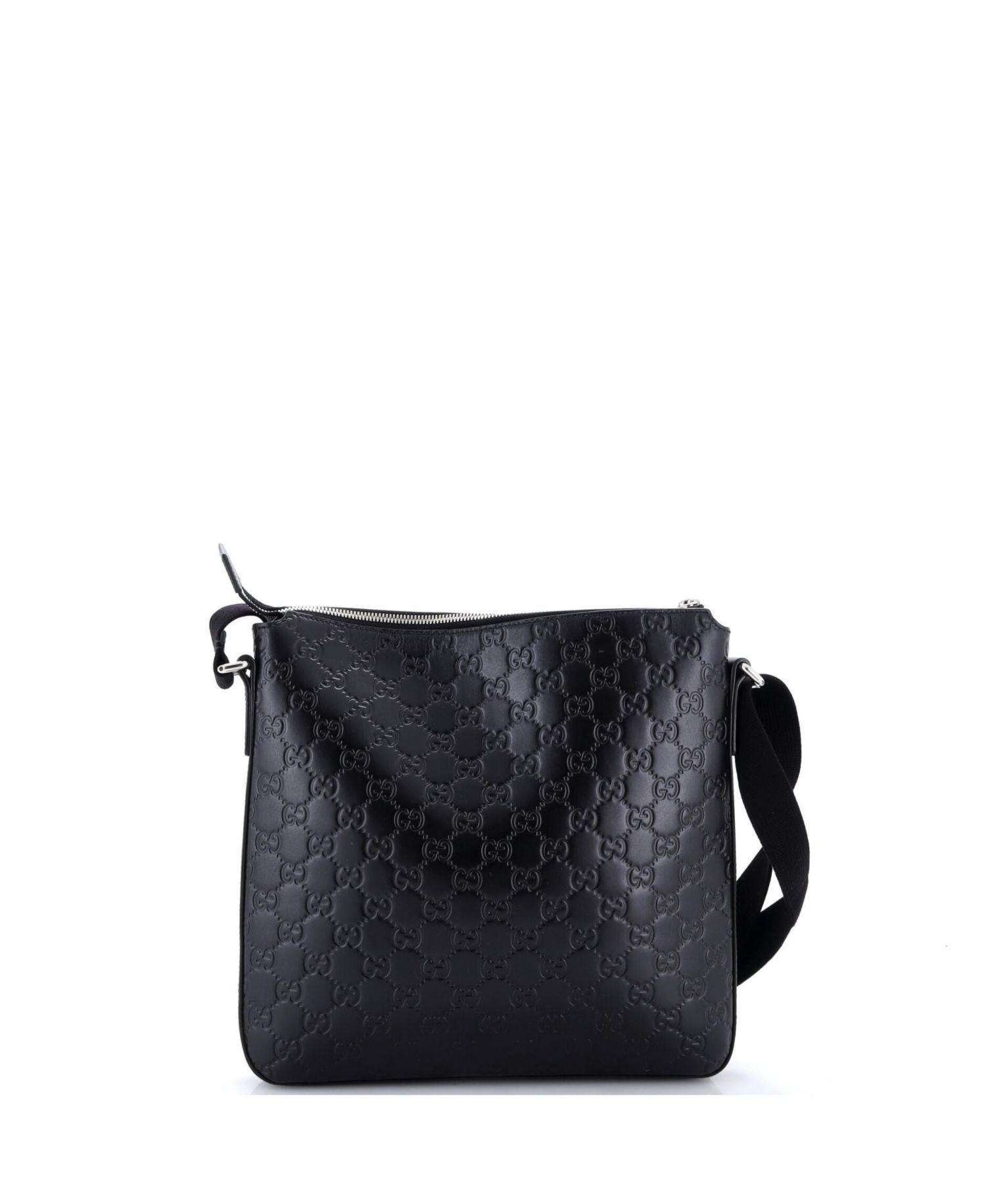 Medium Signature Zip Messenger Bag Guccissima Leather
