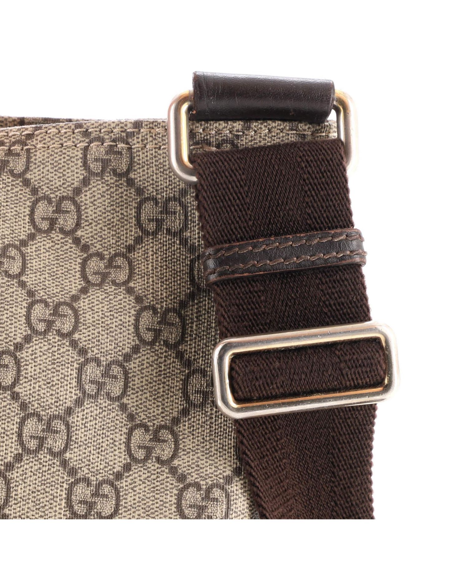 Large Zip Top Messenger Bag GG Coated Canvas