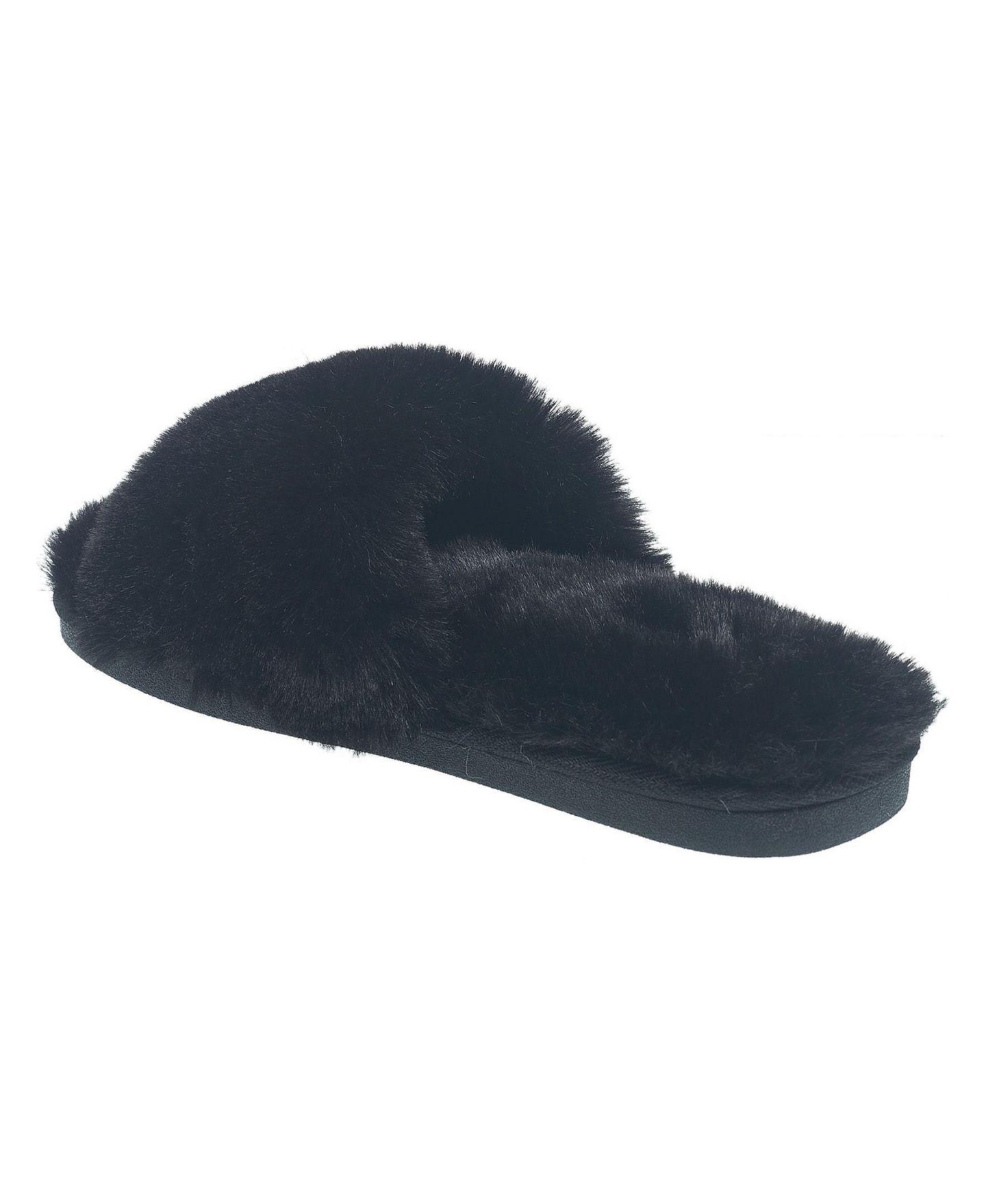 Женские тапочки Nine West Slide Faux Fur Slipper, цвет: Чёрный — фото 3