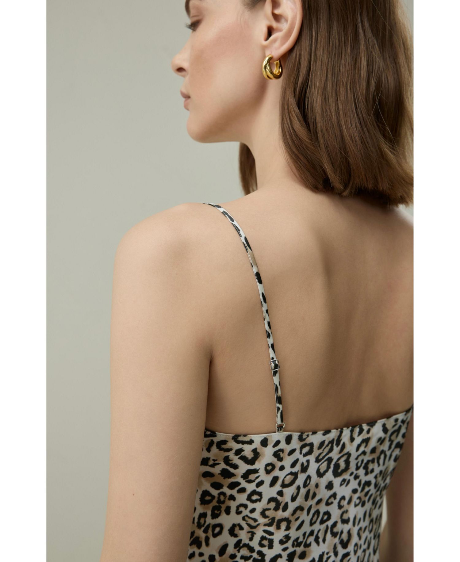 Women's Leopard Print V-Neck Sleeveless Silk Camisole