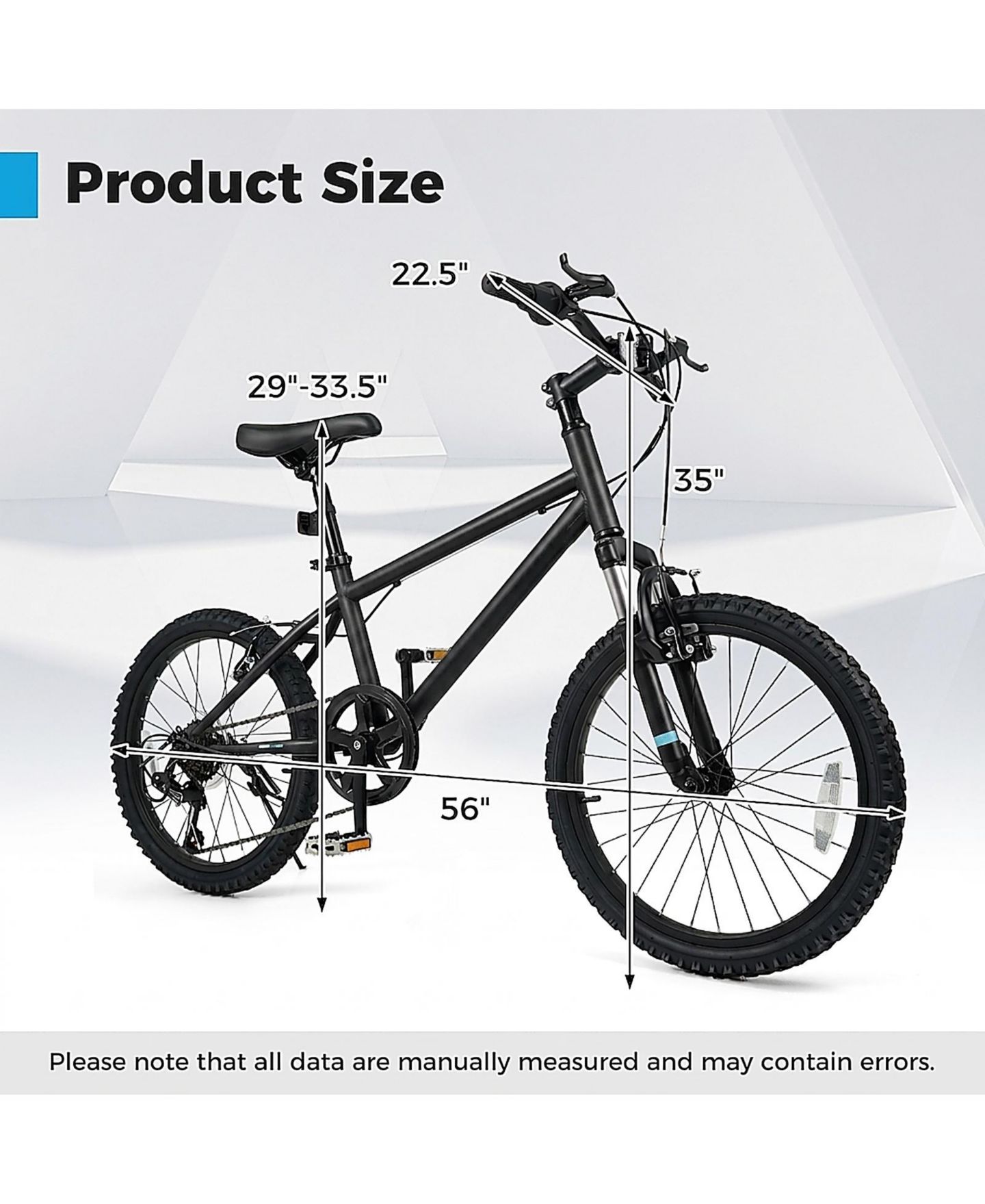Детская игрушка SUGIFT 20" Kids' Mountain Bike with 6-Speed and Front Suspension Fork, Ages 8+, цвет: Чёрный — фото 9