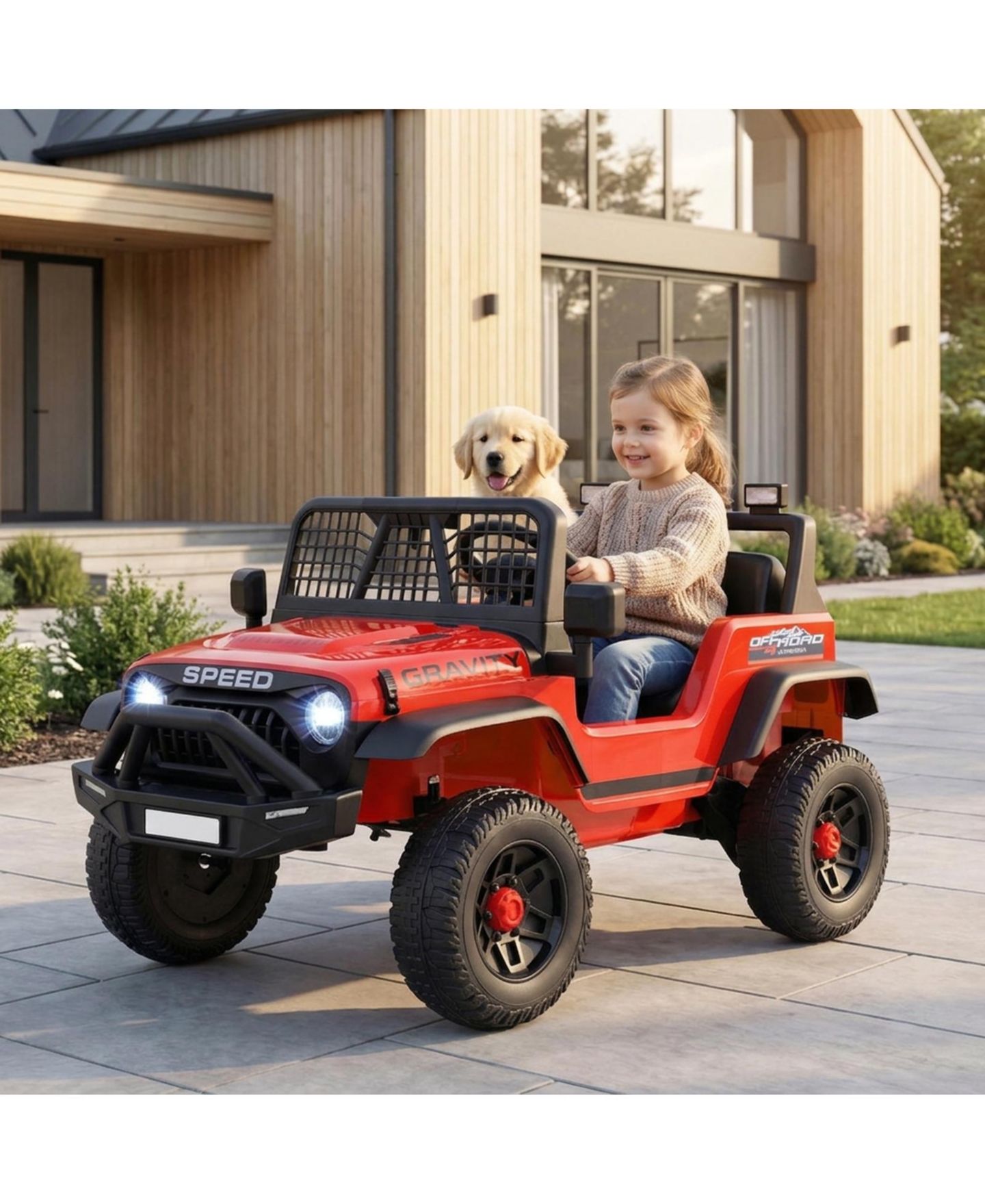 Детская игрушка SUGIFT 24V Kids Ride-On Car with Parent Remote Control and Music, Ages 3+, цвет: Красный — фото 2