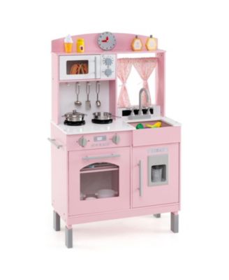 Adjustable-Height Wooden Play Kitchen, Ages 3+