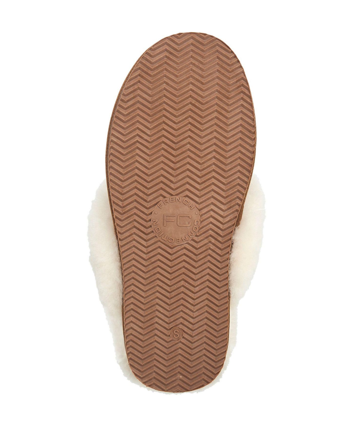 Женские тапочки French Connection Genuine Sheepskin Fur Band Slipper, цвет: Каштановый — фото 6