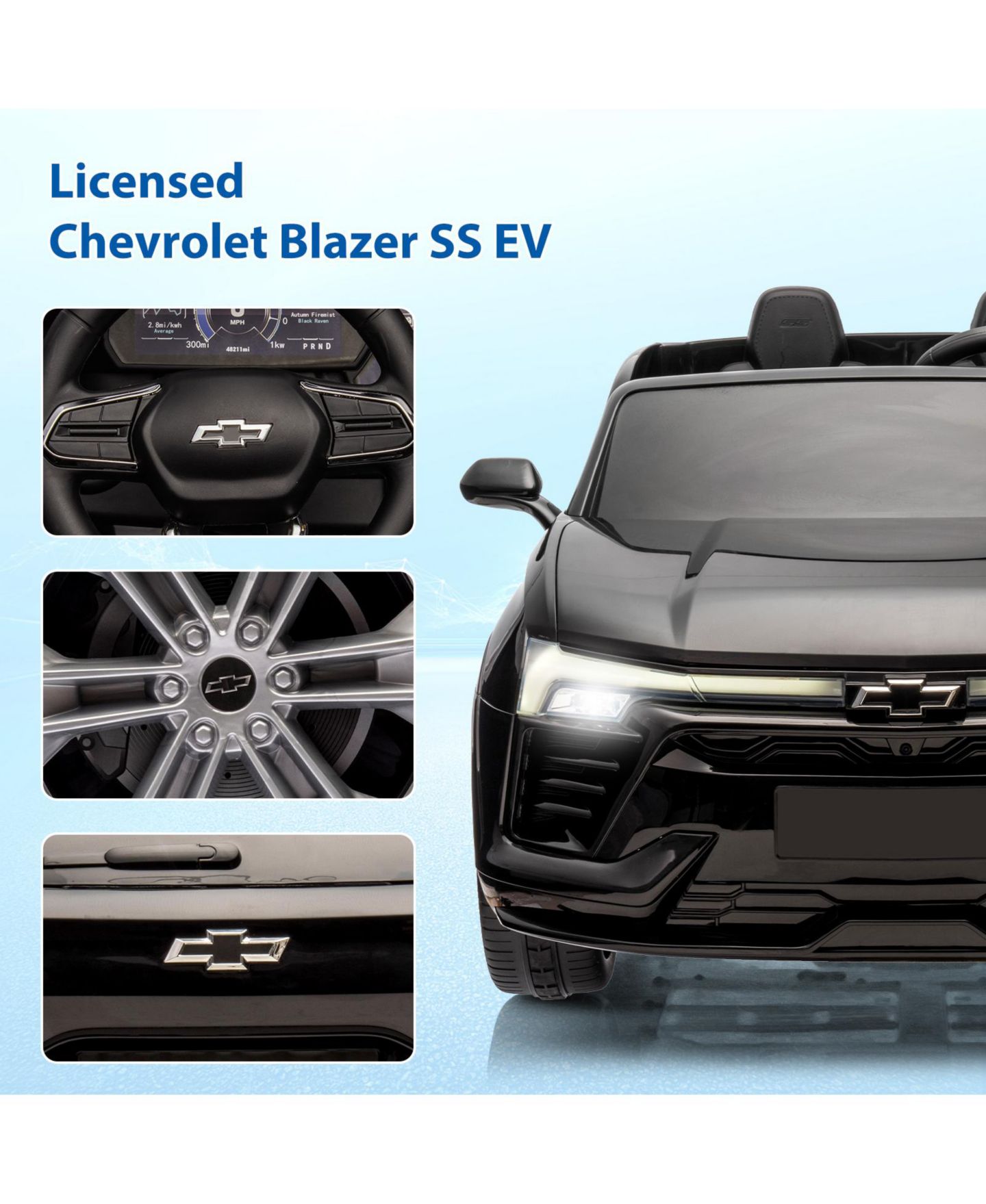 Детская игрушка homfan Licensed Chevrolet 24V Battery-Powered Ride-On SUV with Remote Control, 2-Seater, от 3 лет — фото 3