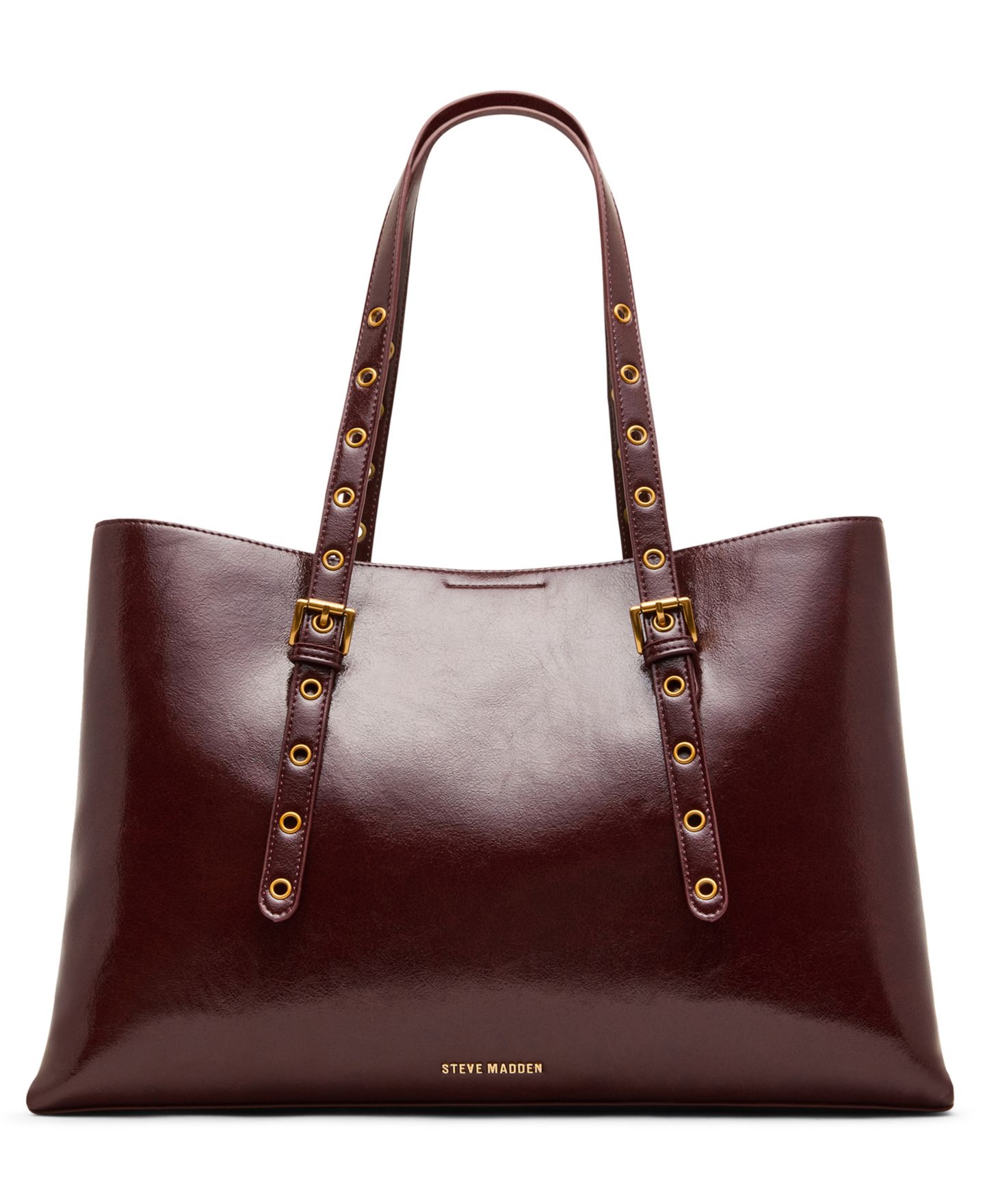 Женская сумка Steve Madden Haley Grommet Extra-Large Tote Handbag, цвет: Винный — фото 2