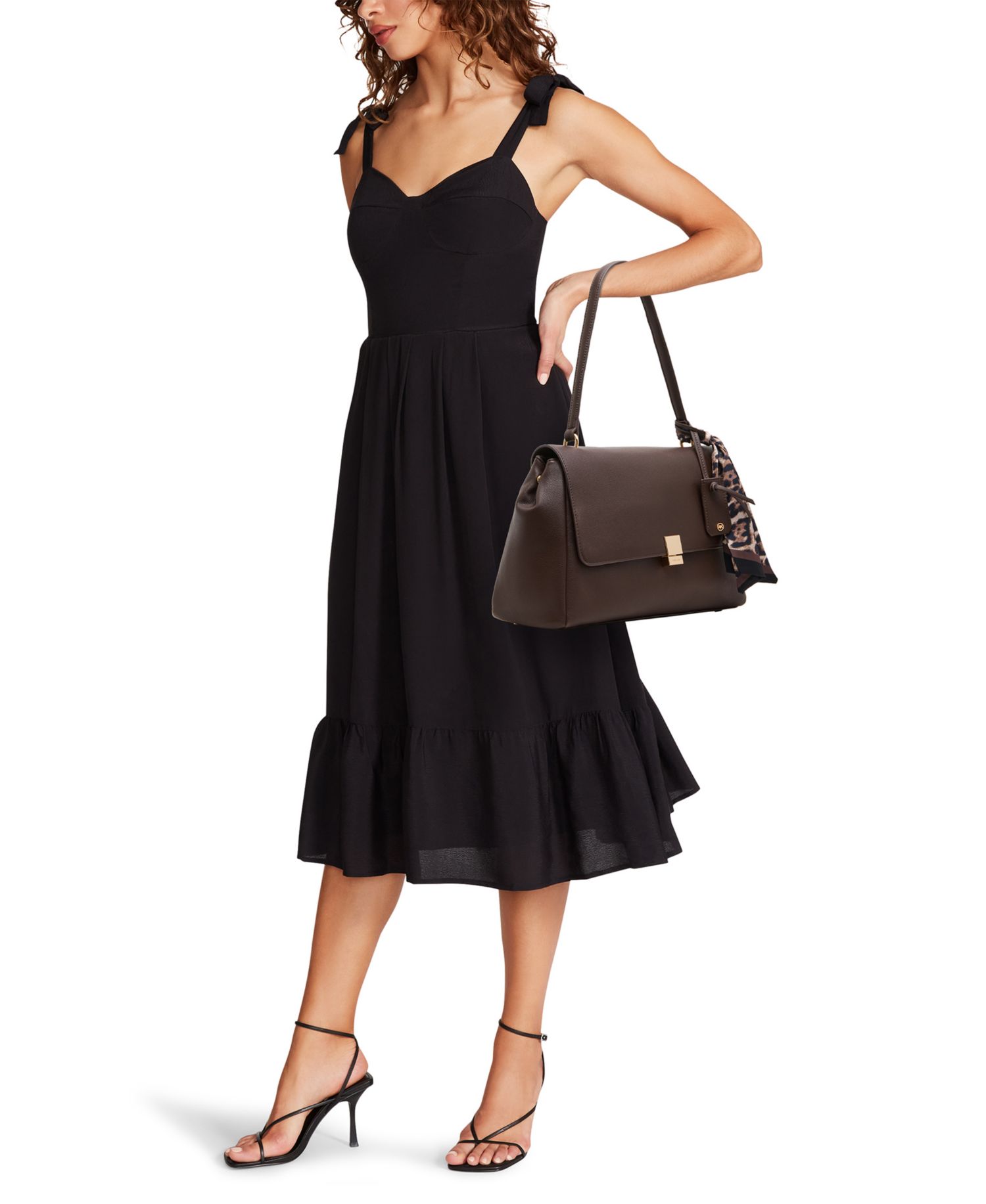 Flap with Scarf Medium Shoulder Handbag