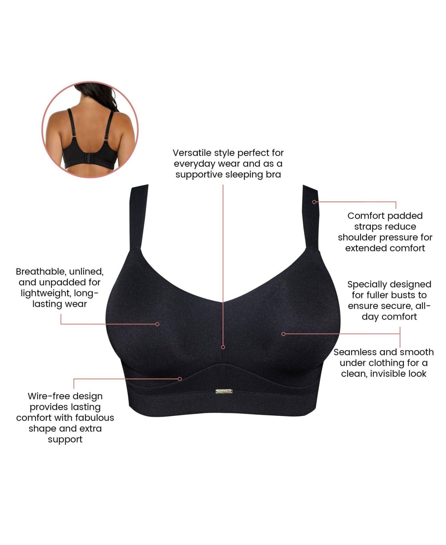 Plus Size Holly Wire-Free Seamless Full-Coverage Bra