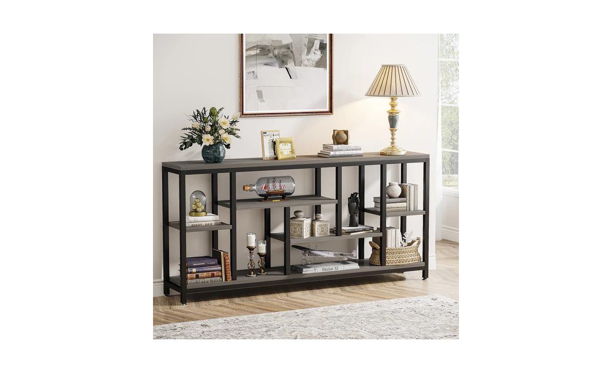 Slickblue Console Table with Storage Shelves for Entryway or Sofa