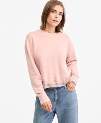 Women's Crewneck Lace-Trim Lounge Top
