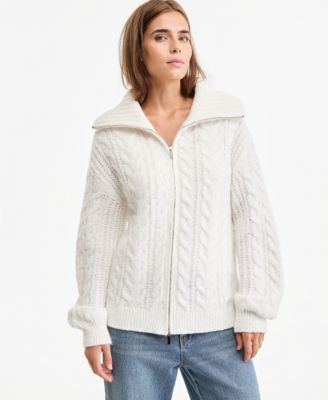 Women's Cable-Knit Full-Zip Cardigan