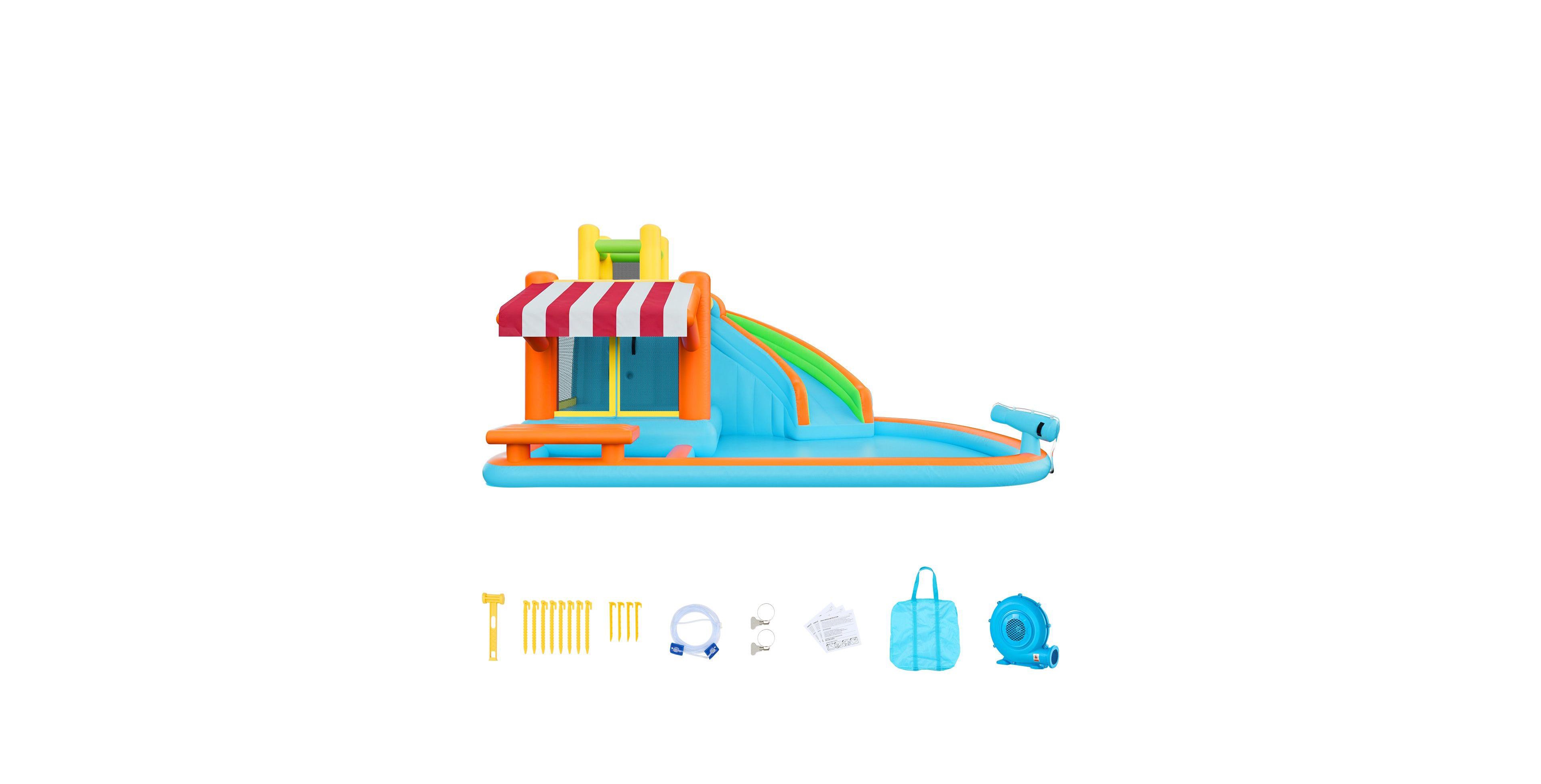 Hikeen 14.9 x 12.8 ft Inflatable Water Slide Bounce House with Tall Slide, Splash Pool and Play Market