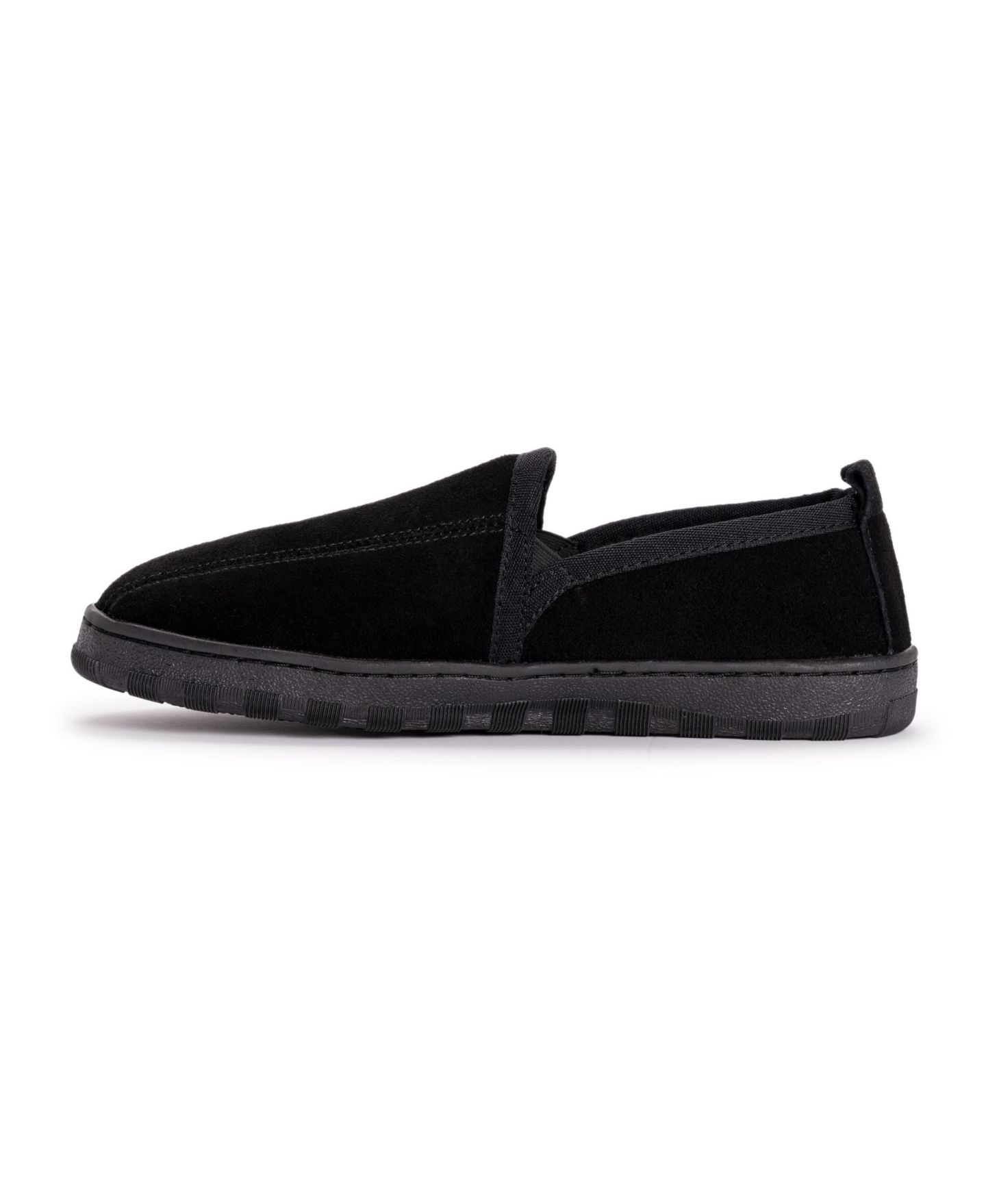 Мужские тапочки MUK LUKS Eric Genuine Suede Slip On Slippers, цвет: Чёрный — фото 6