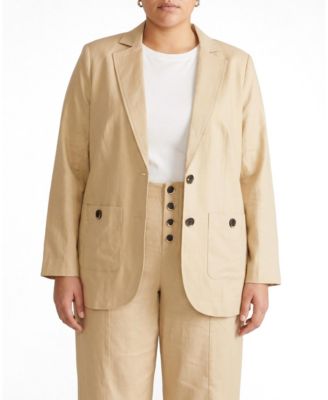 Plus Size Coastal Linen Blazer